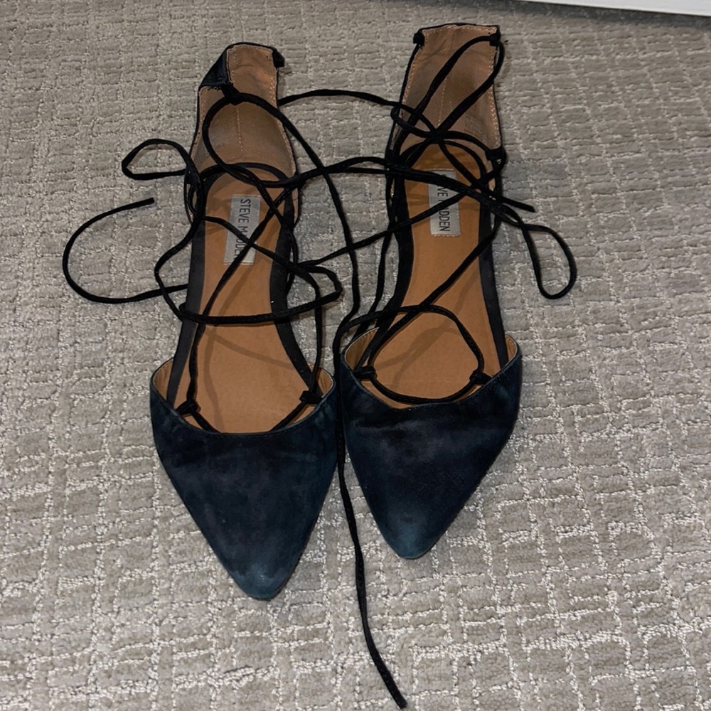 Steve Madden Walkie Lace-Up Flats Ballet Sz 9